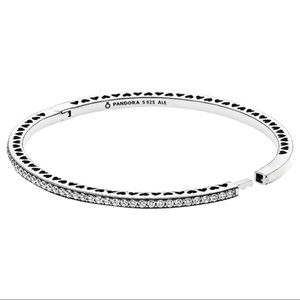 PANDORA pave white enamel bangle